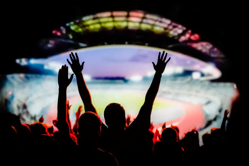 People enjoying a concert booked by Blue Rewards Live Events